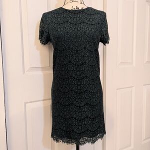 Lulu's Dark Green Lace Mini Dress